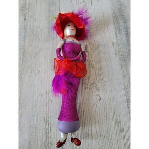 De carlini elegant shopper lady Italian glass vintage ornament purple